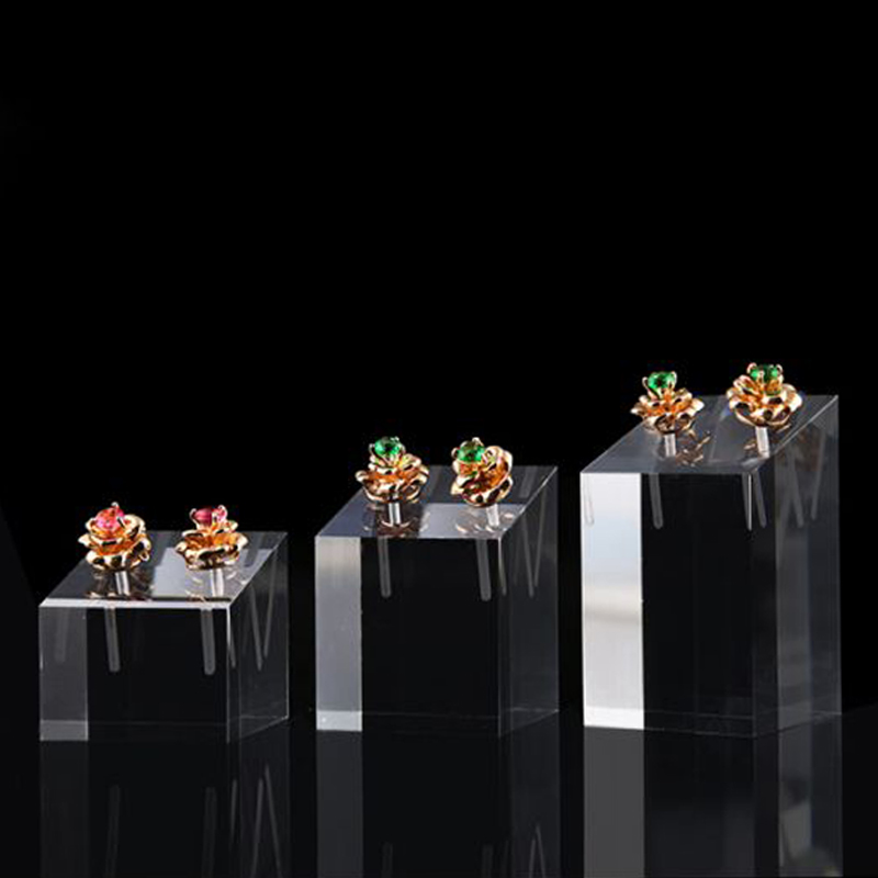 Body Jewelry Display - 3Pcs ล้างอะคริลิคสแควร์ต่างหูผู้ถือจอแสดงผลเครื่องประดับขาตั้งการถ่ายภาพ Props เครื่องประดับแร็ค