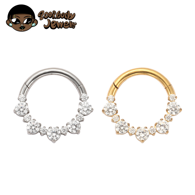 Belly Bar Titanium - ASTM F136 ไทเทเนียม Daith Clicker แหวนจมูกเจาะ