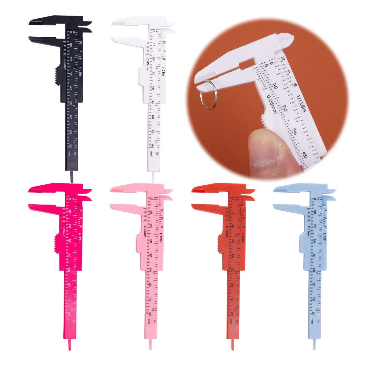 Body Jewelry Measurements - 1/6pcs เจาะเครื่องประดับเครื่องมือวัดอะคริลิคเครื่องวัดเส้นผ่าศูนย์กลางเครื่องประดับ ID OD ความยาวเครื่องมือวัดหูปลั๊กอุโมงค์ฯลฯ
