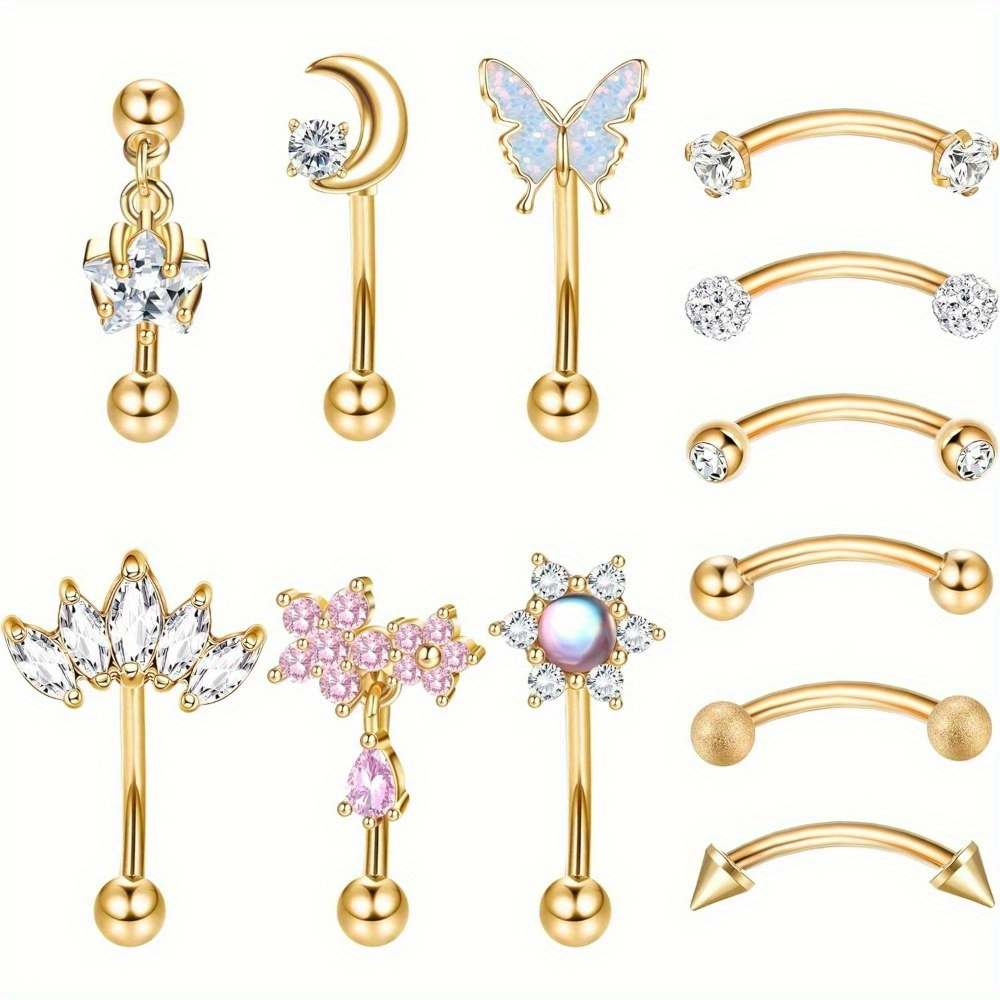Belly Bar Titanium - Florideco 1PC สแตนเลสสตีล Rook Piercing เครื่องประดับ