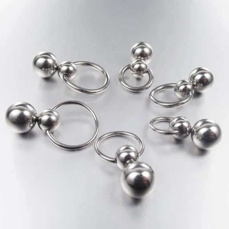 Nipple Bar Curved - แหวนน้ำเต้าน้ำเต้าน้ำเต้าลูกคู่ทำจากสแตนเลสคิ้วโค้งที่กระดูกอ่อน tindik telinga ที่ติ่งหน้ารูหูเครื่องประดับสำหรับเจาะร่างกาย