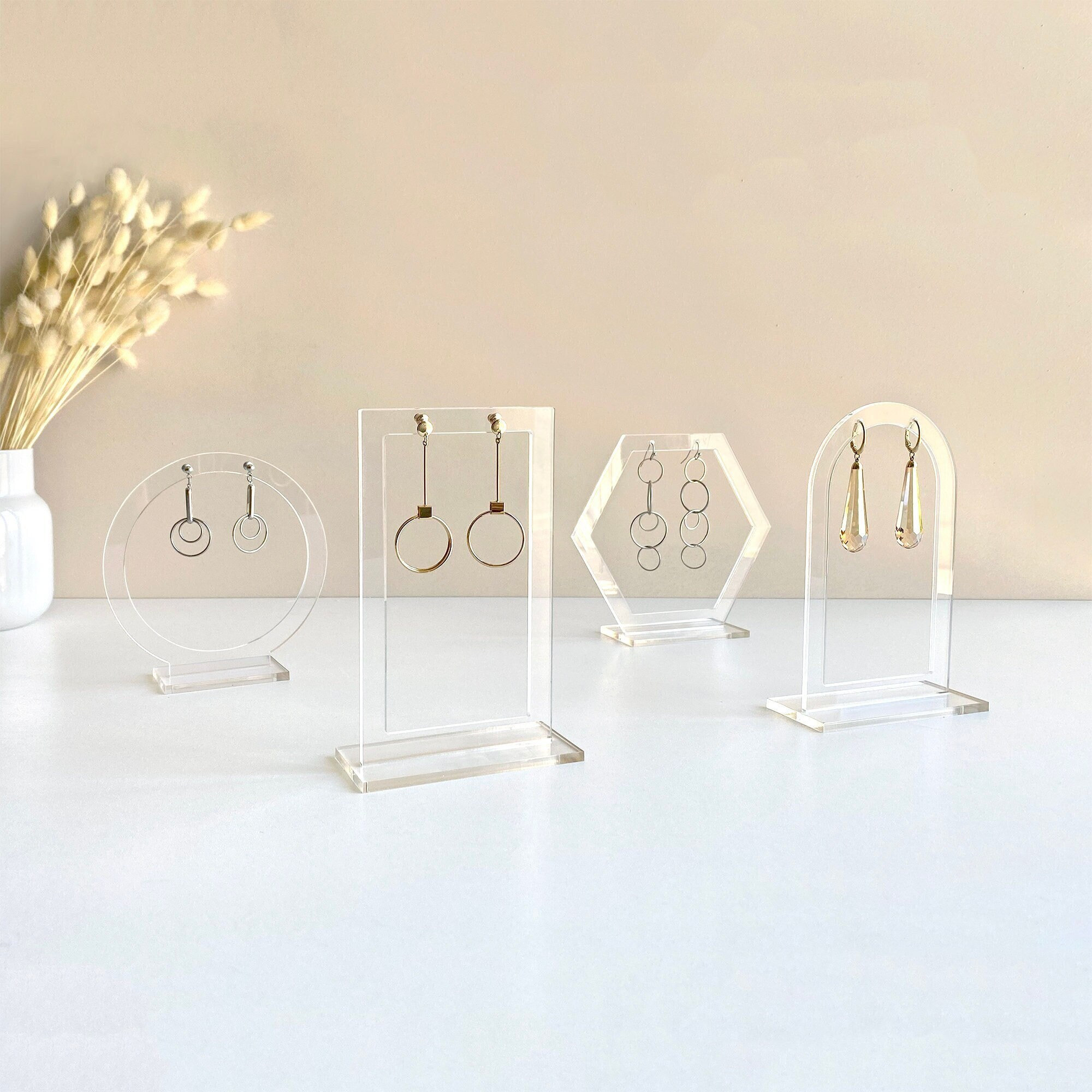 Body Jewelry Display - ขาตั้งจอแสดงผลต่างหู,ผู้ถือต่างหูอะคริลิคใส,ต่างหู,ขาตั้งเครื่องประดับMinimalist,ขาตั้งต่างหูสําหรับการถ่ายภาพ