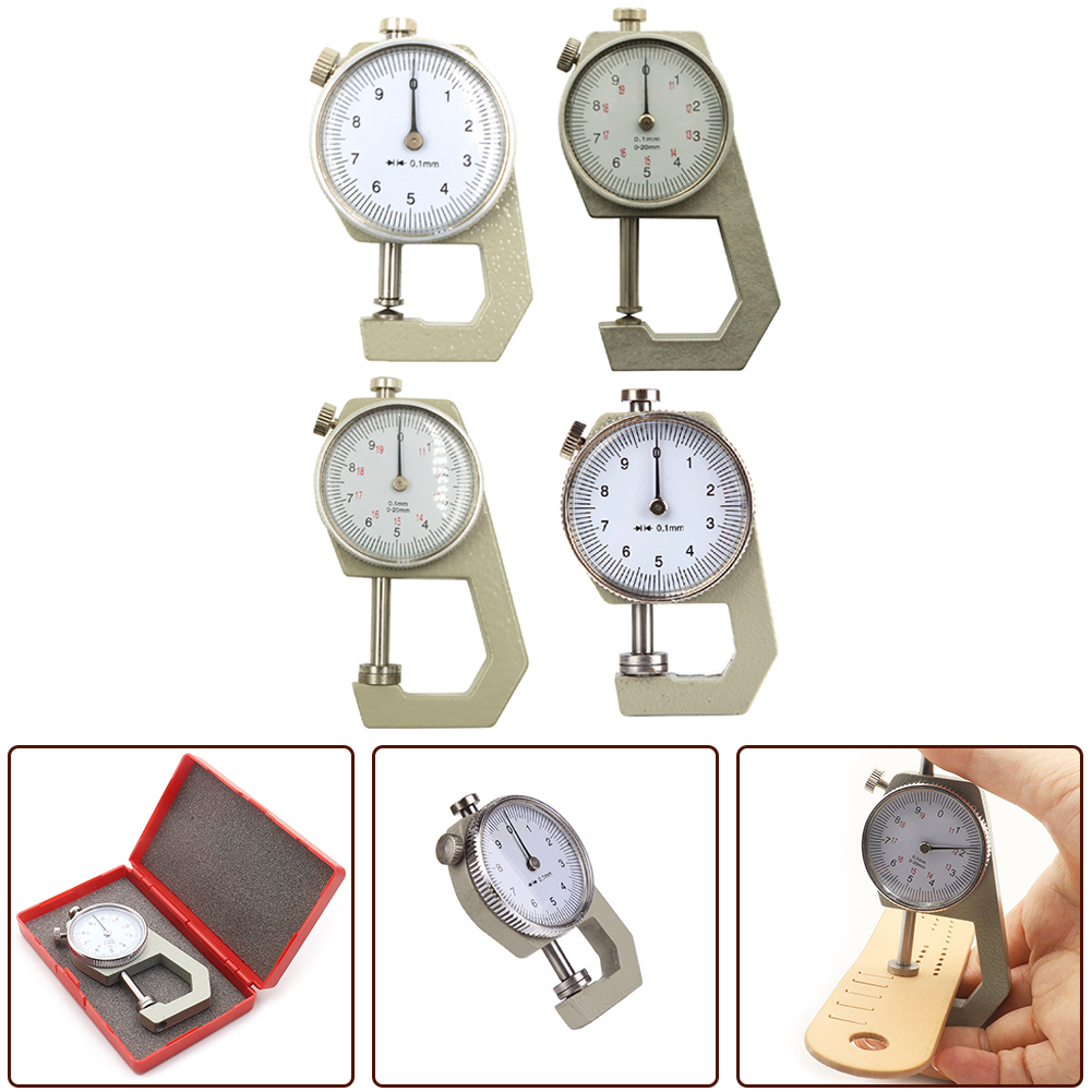 Body Jewelry Measurements - เครื่องมือวัดความหนาของหนังพร้อมตัวเครื่องโลหะและช่วงการวัด 0-10 มม. และ 0-20 มม.