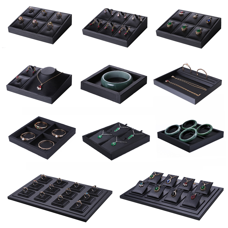 Body Jewelry Display - Superior สีดำ PU หนังเครื่องประดับถาดใส่ Charm จี้ต่างหูสร้อยข้อมือจัดเก็บชั้นวางของ