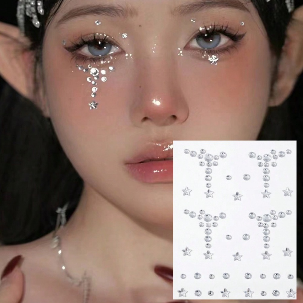Body Jewelry Eyebrow - หน้าและร่างกายสติกเกอร์หินอัญมณีมุมตา สติกเกอร์เด็ก สติกเกอร์คิ้ว สติกเกอร์ร่างกาย คอนเสิร์ต ดูหน้าอัญมณี