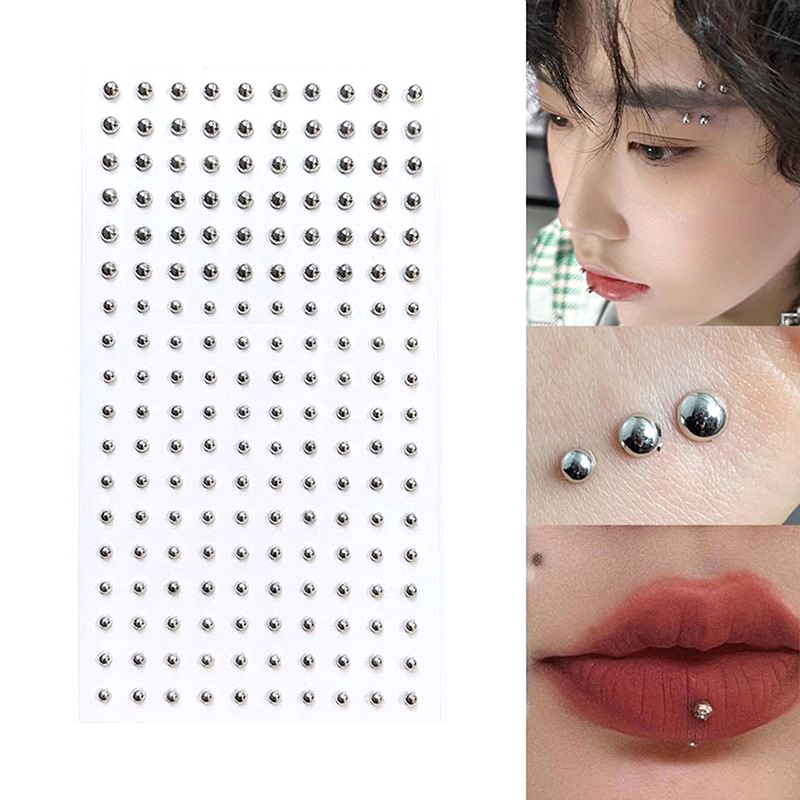 Body Jewelry Eyebrow - สติกเกอร์เพชรติดจมูกปลอม แบบติดเอง ไม่ต้องเจาะ สำหรับตกแต่งดวงตา หู ใบหน้า