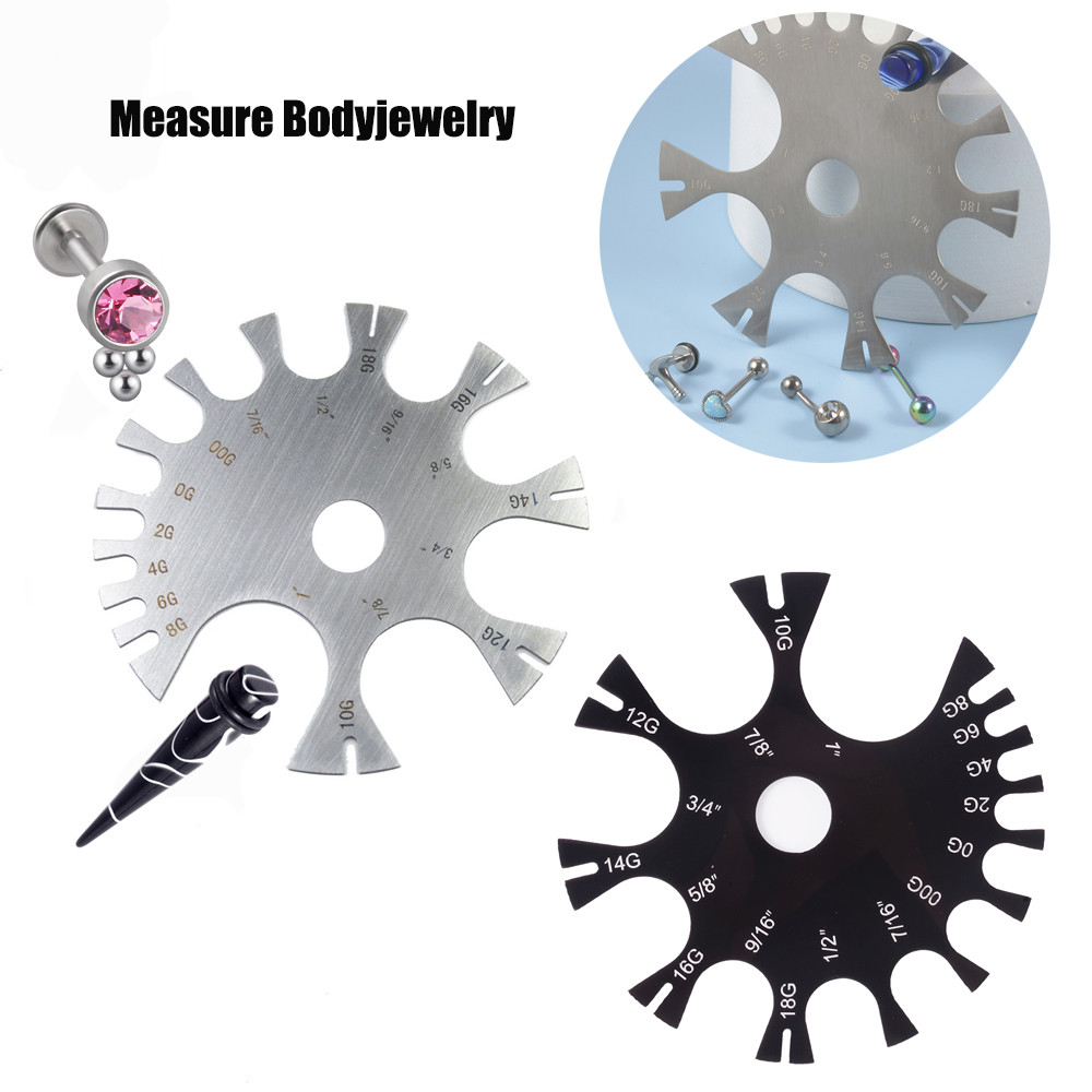 Body Jewelry Measurements - เครื่องมือวัดขนาดเจาะร่างกาย 1/5 ชิ้น ทำจากเหล็กและอะคริลิก ขนาด 18