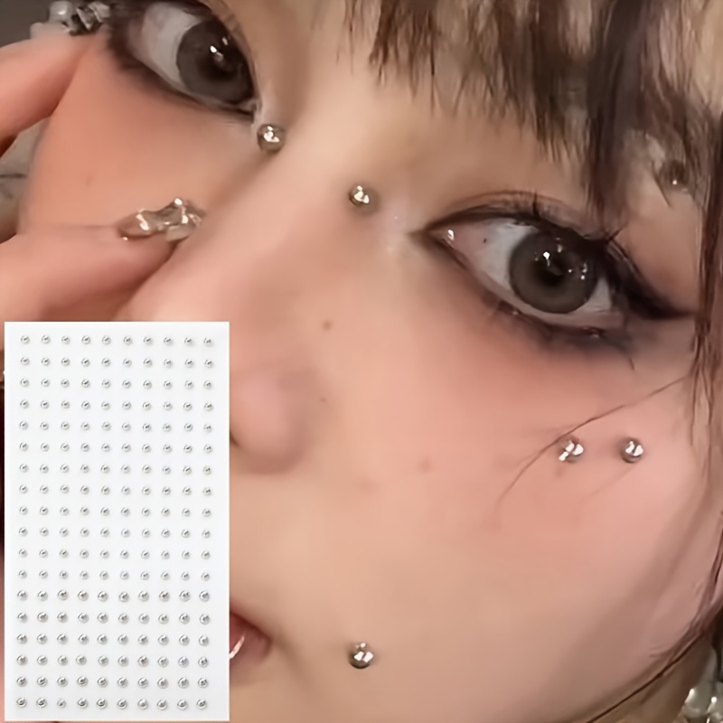 Body Jewelry Eyebrow - ชุดอุปกรณ์เจาะปลอมแบบไม่ต้องเจาะ 4 ชิ้น พร้อมต่างหูสำหรับริมฝีปาก/จมูก/คิ้ว 4 ชิ้น