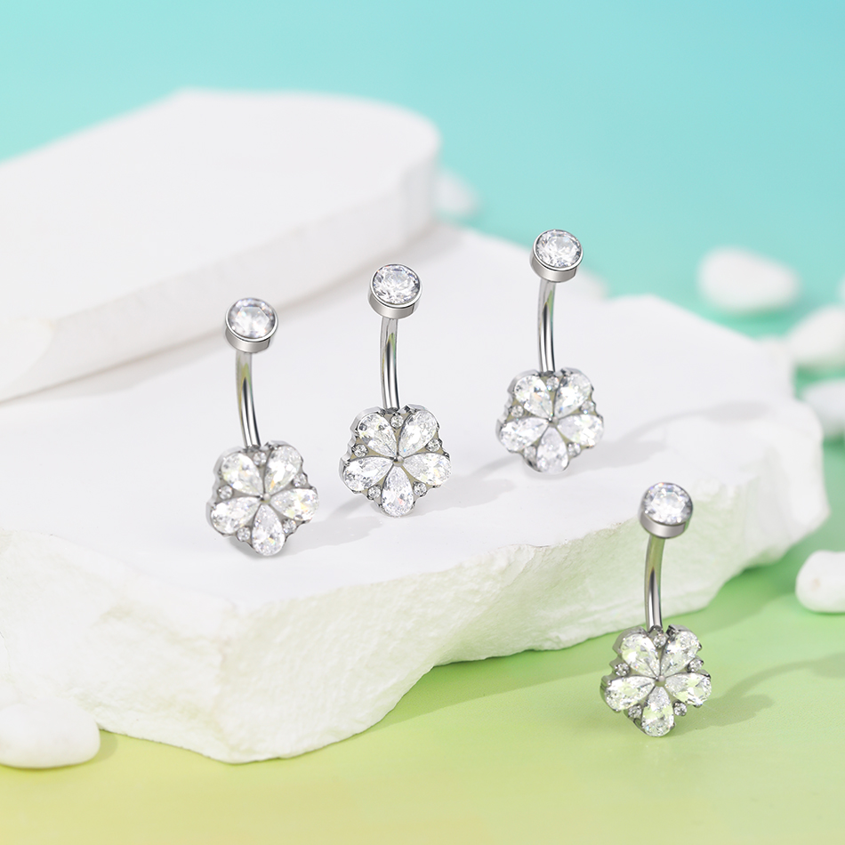 1 PC ไทเทเนียม Zircon Belly แห - Belly Bar Titanium บทวิจารณ์และราคา