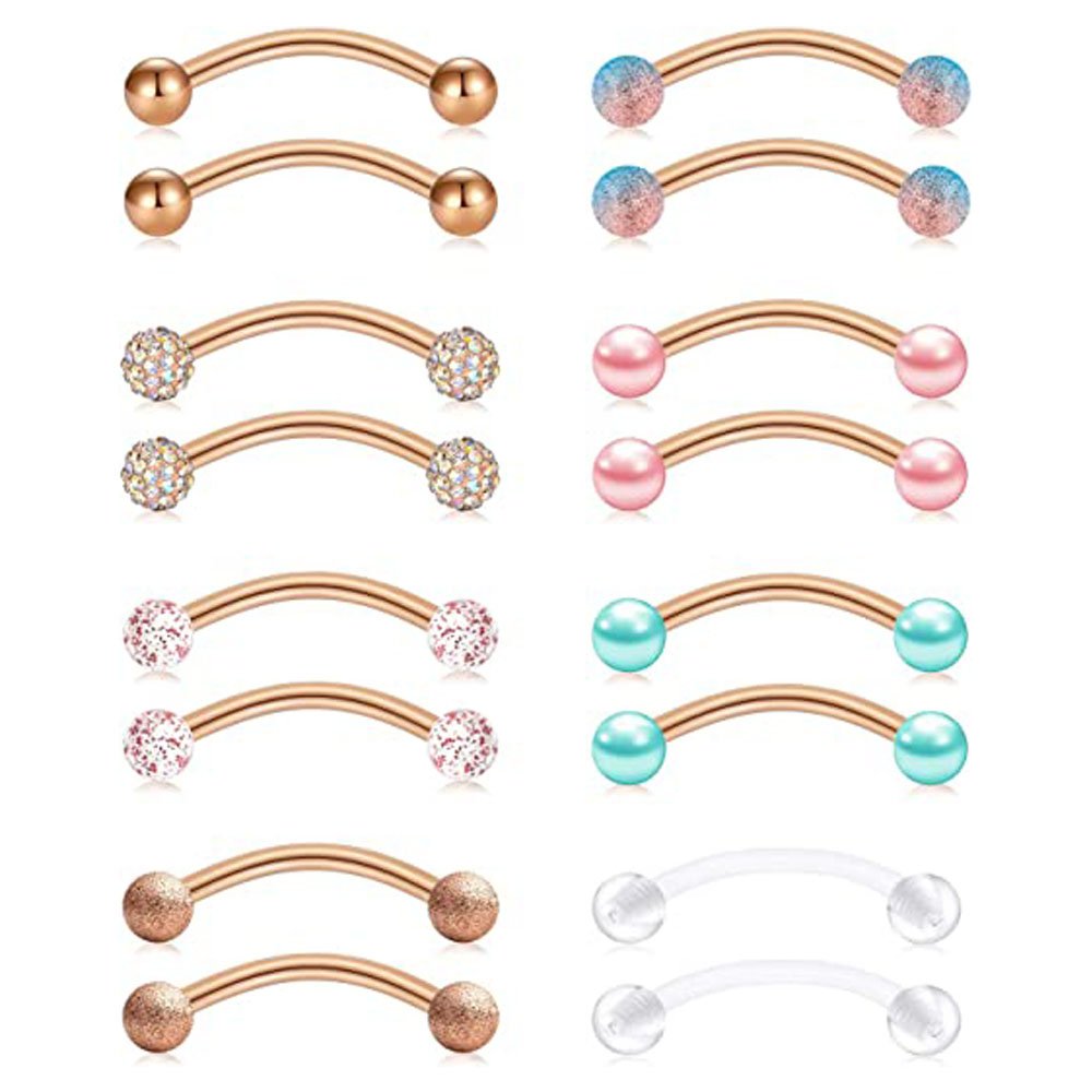 16G สแตนเลสสตีลยาวแหวนจุกนมโค้ - Nipple Bar Curved บทวิจารณ์และราคา