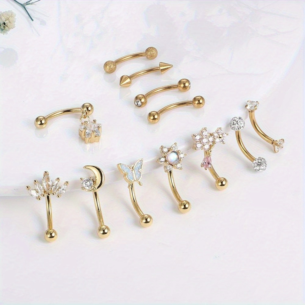 Florideco 1PC สแตนเลสสตีล Rook - Belly Bar Titanium บทวิจารณ์และราคา