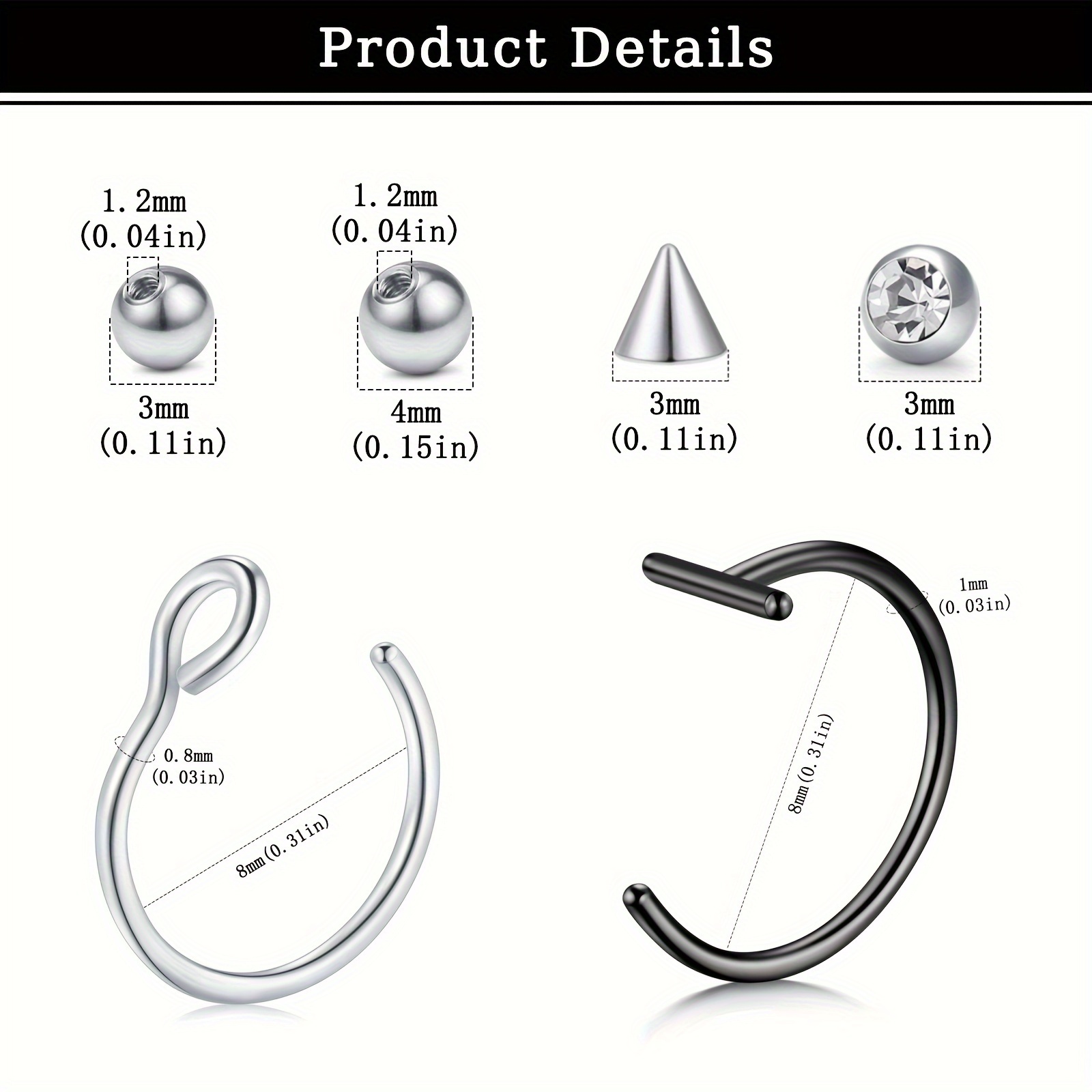 เครื่องประดับเจาะปลอม แหวนเจาะ - Body Jewelry Eyebrow บทวิจารณ์และราคา
