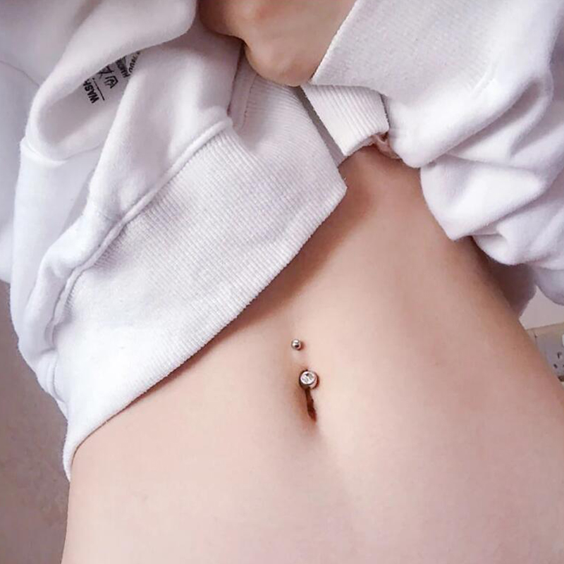 1PC G23 ไทเทเนียม 14G Gold สี  - Belly Bar Titanium บทวิจารณ์และราคา