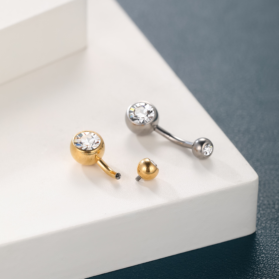 1PC G23 ไทเทเนียม 14G Gold สี  - Belly Bar Titanium บทวิจารณ์และราคา