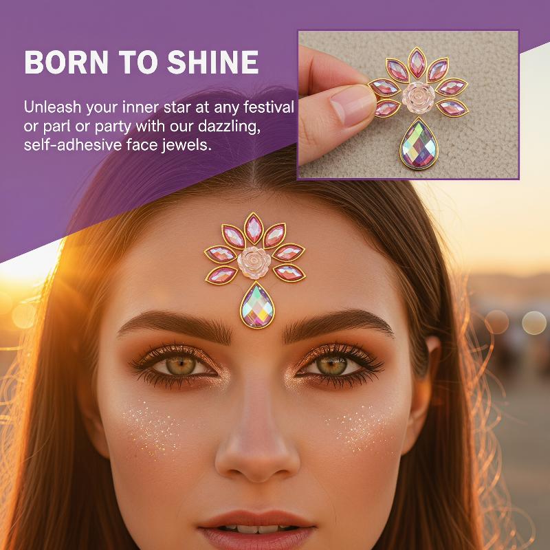 สติ๊กเกอร์ติดหน้าแบบมีประกายสี - Body Jewelry Eyebrow บทวิจารณ์และราคา