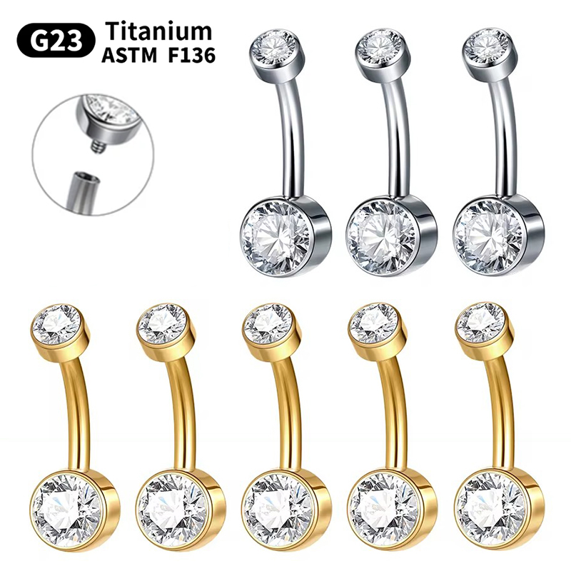 5/10Pcs ไทเทเนียมแหวน 14G 6 มม - Belly Bar Titanium บทวิจารณ์และราคา