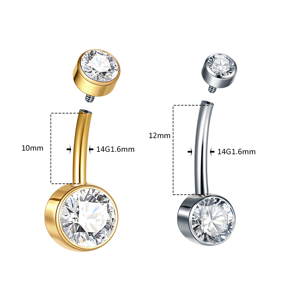 5/10Pcs ไทเทเนียมแหวน 14G 6 มม - Belly Bar Titanium บทวิจารณ์และราคา
