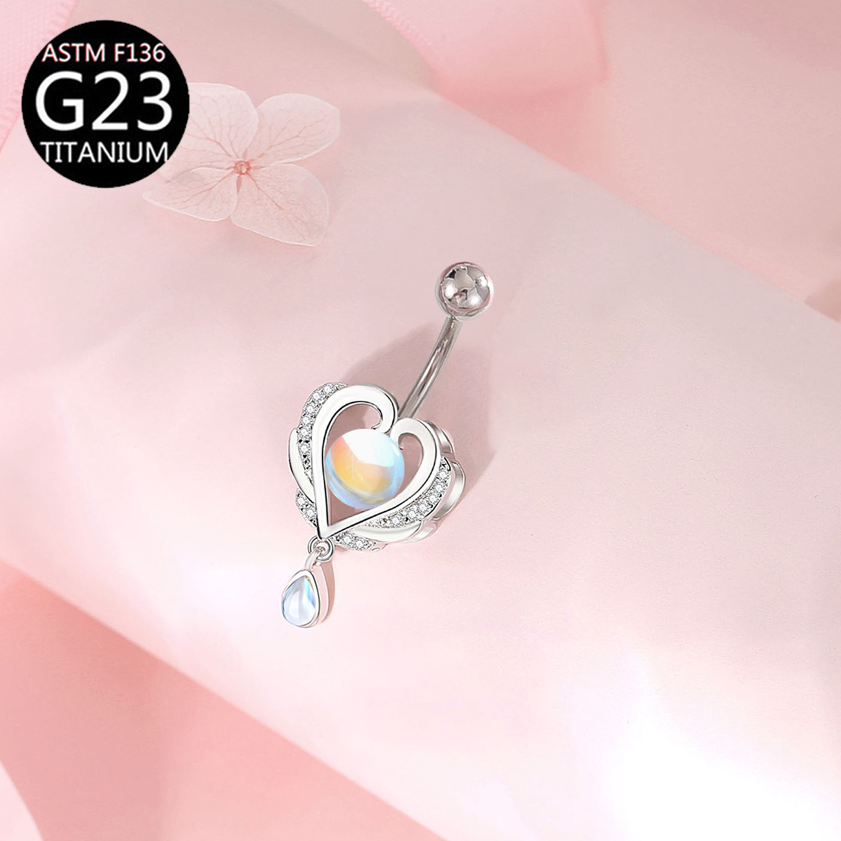 แหวนเจาะสะดือไทเทเนียม G23 ลาย - Belly Bar Titanium บทวิจารณ์และราคา