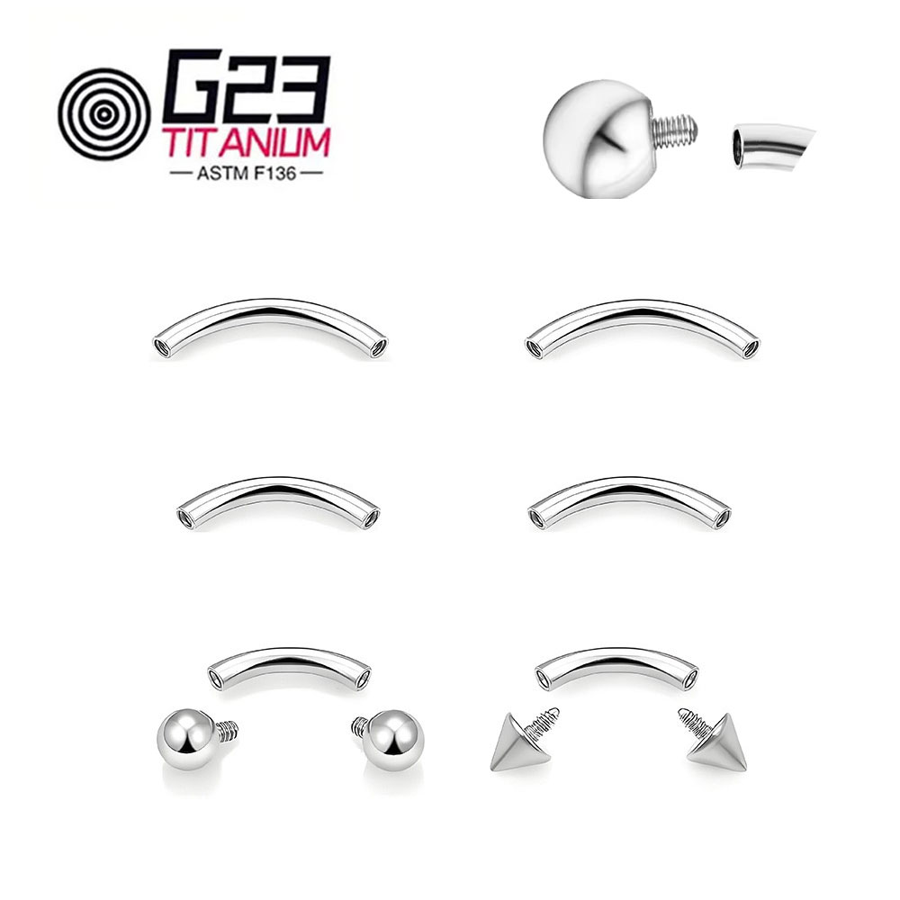 ขายส่ง 5/10/50pcs G23 ไทเทเนีย - Belly Bar Titanium บทวิจารณ์และราคา