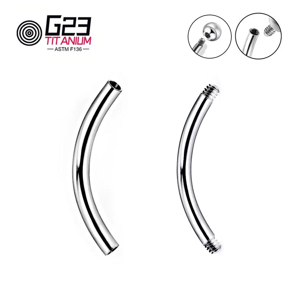 ขายส่ง 5/10/50pcs G23 ไทเทเนีย - Belly Bar Titanium บทวิจารณ์และราคา