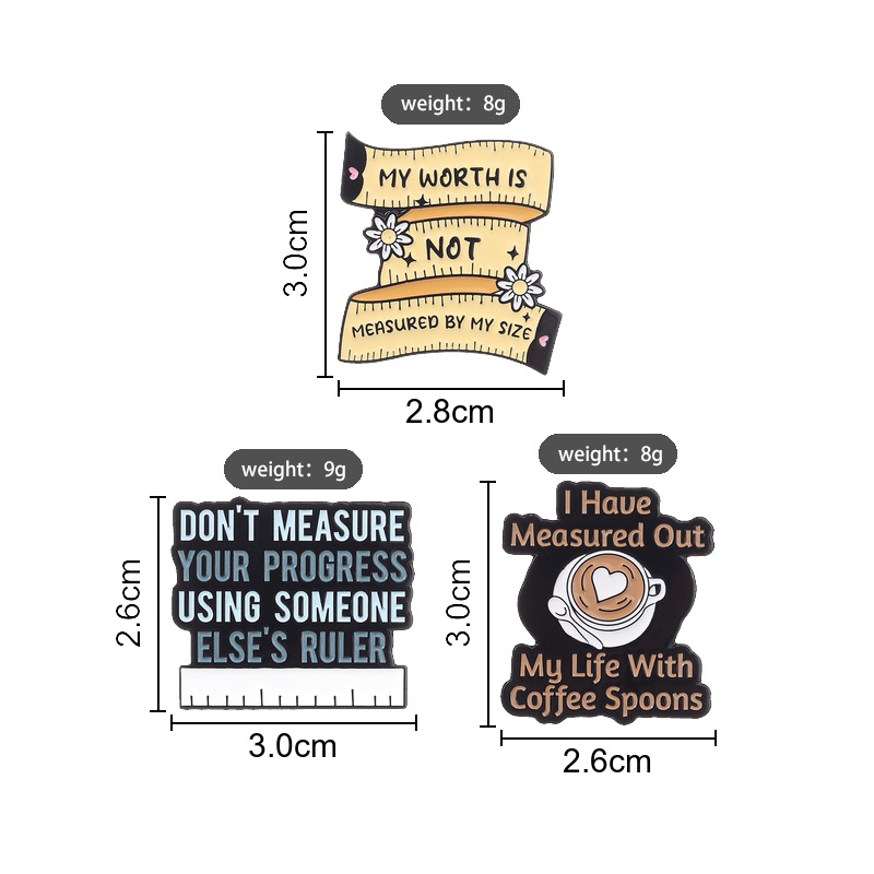 เข็มกลัดเคลือบเงา Body Positiv - Body Jewelry Measurements บทวิจารณ์และราคา