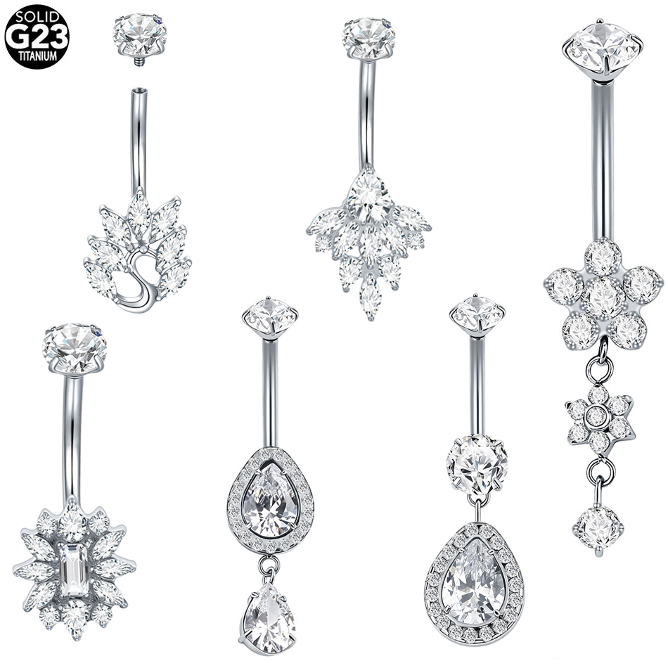 จิวสะดือไทเทเนียม G23 แบบห้อยป - Belly Bar Titanium บทวิจารณ์และราคา