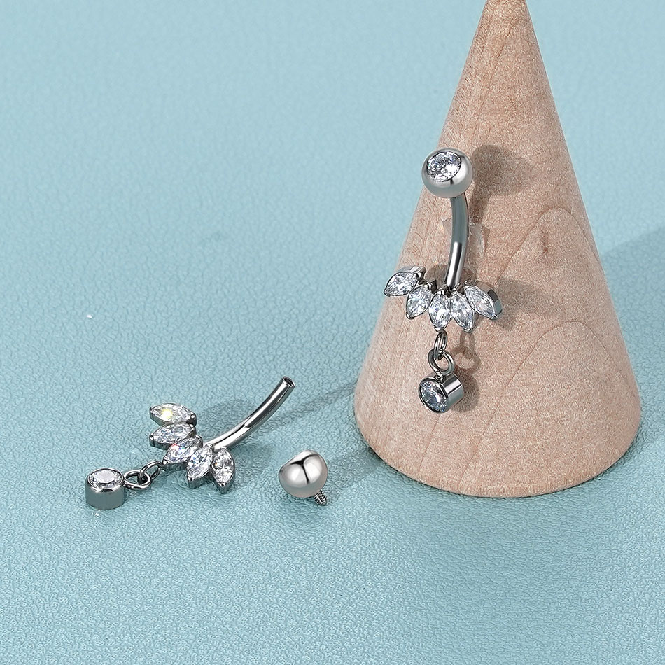 แหวนสะดือไทเทเนียม 1 ชิ้น แบบเ - Belly Bar Titanium บทวิจารณ์และราคา