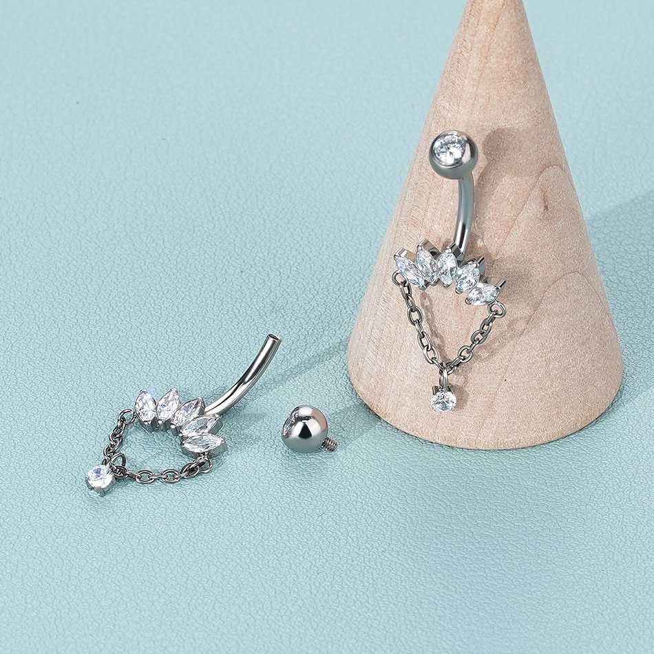 แหวนสะดือไทเทเนียม 1 ชิ้น แบบเ - Belly Bar Titanium บทวิจารณ์และราคา