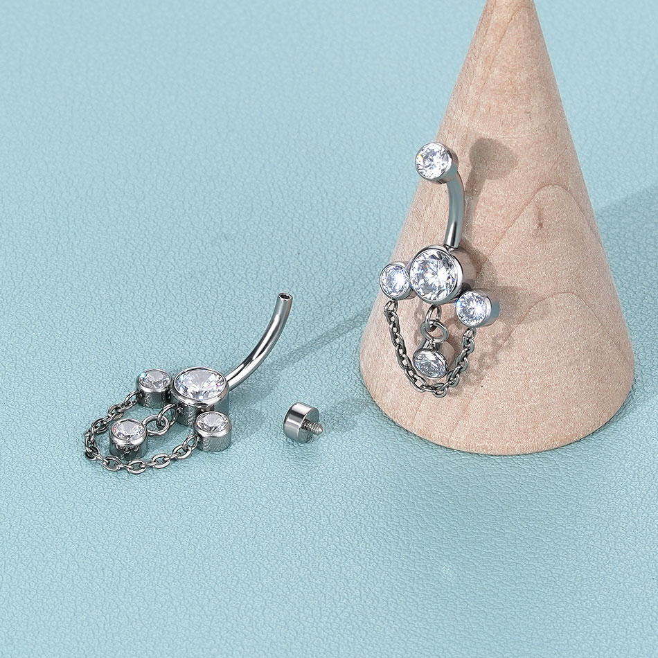 แหวนสะดือไทเทเนียม 1 ชิ้น แบบเ - Belly Bar Titanium บทวิจารณ์และราคา