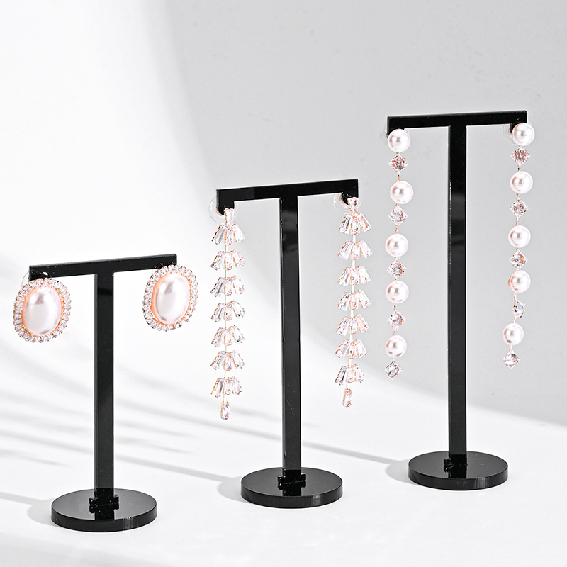 6 ชิ้นอะคริลิคสีดํา/สีขาว T รู - Body Jewelry Display บทวิจารณ์และราคา