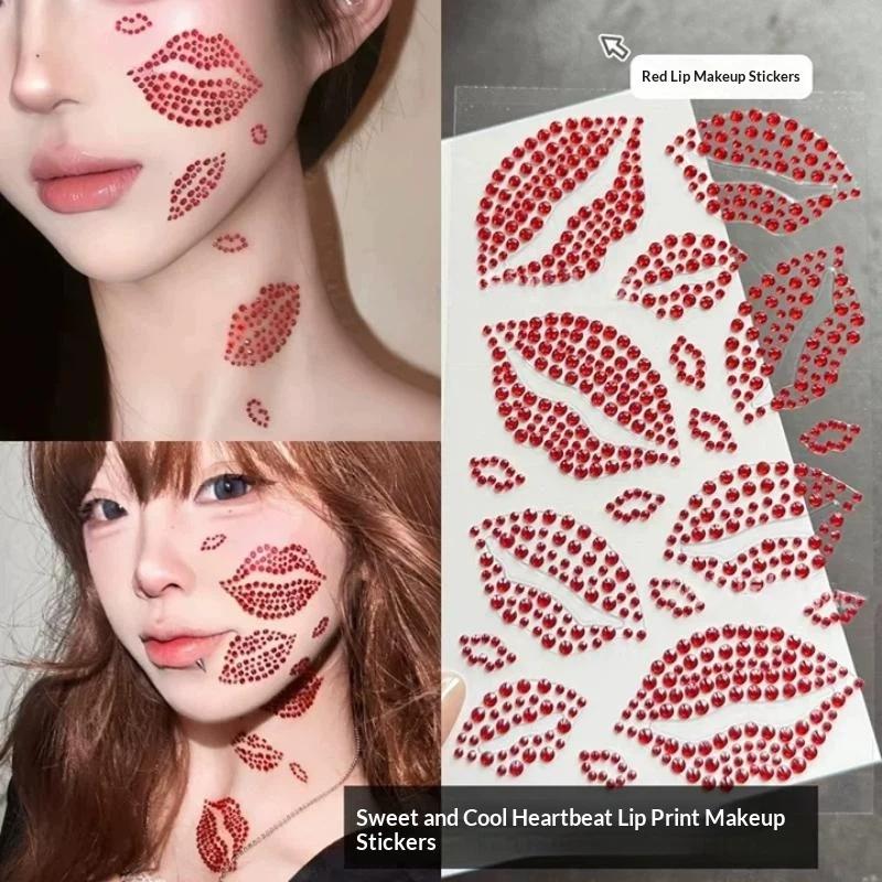 สติกเกอร์ริมฝีปากสีแดงแบบสมจริ - Body Jewelry Eyebrow บทวิจารณ์และราคา