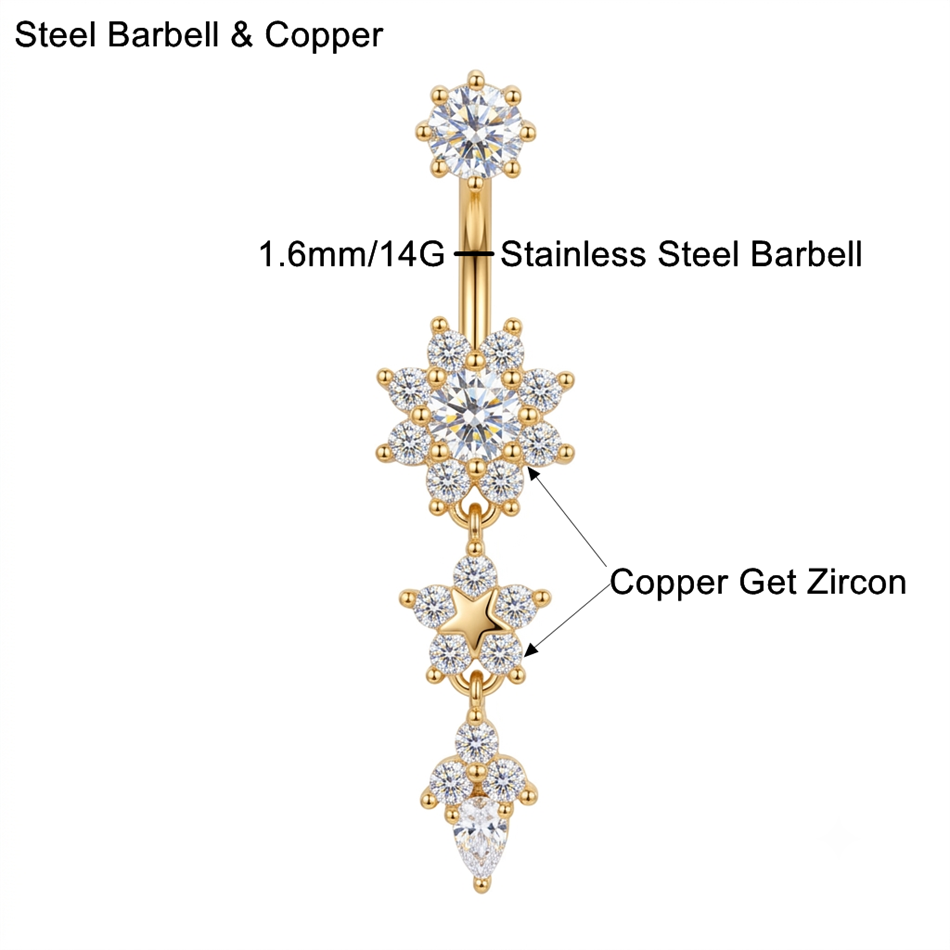 แหวนเจาะสะดือรูปผีเสื้อประดับค - Belly Bar Titanium บทวิจารณ์และราคา