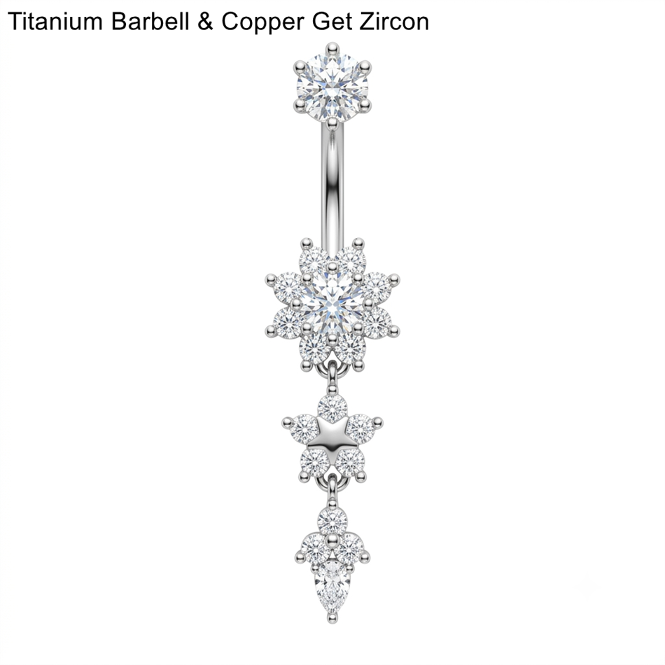 แหวนเจาะสะดือรูปผีเสื้อประดับค - Belly Bar Titanium บทวิจารณ์และราคา